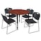 Regency Tables > Height Adjustable > Round Table & Chair Sets, 48 W, 48 L, 23-34 H, Cherry TB48RNDCHAPBK44BK - alternate 1